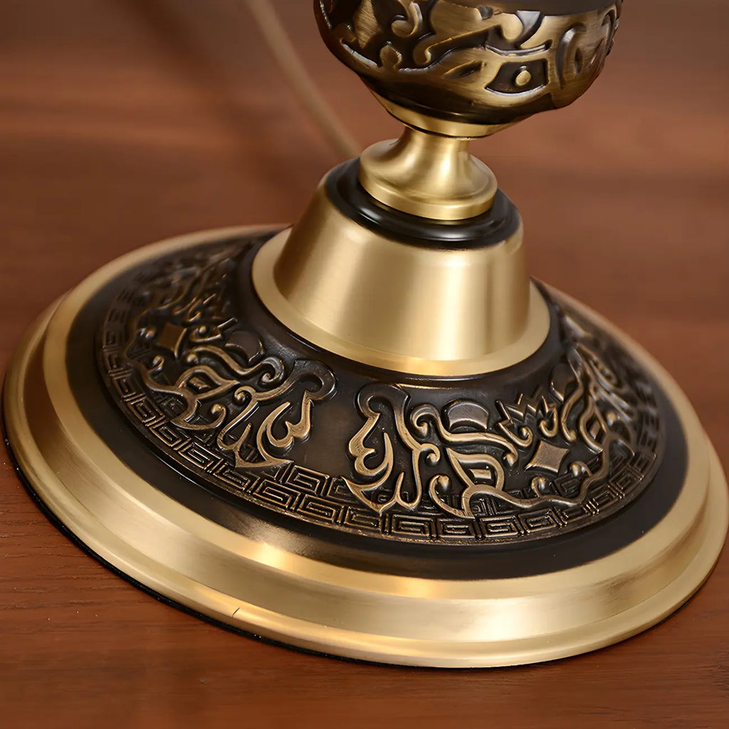 Nordic Dome Frosted Glass Table Lamp with Brass Base