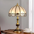 Nordic Dome Frosted Glass Table Lamp with Brass Base