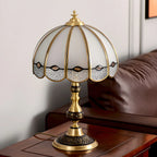 Nordic Dome Frosted Glass Table Lamp with Brass Base