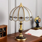 Nordic Dome Frosted Glass Table Lamp with Brass Base