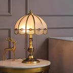 Nordic Dome Frosted Glass Table Lamp with Brass Base