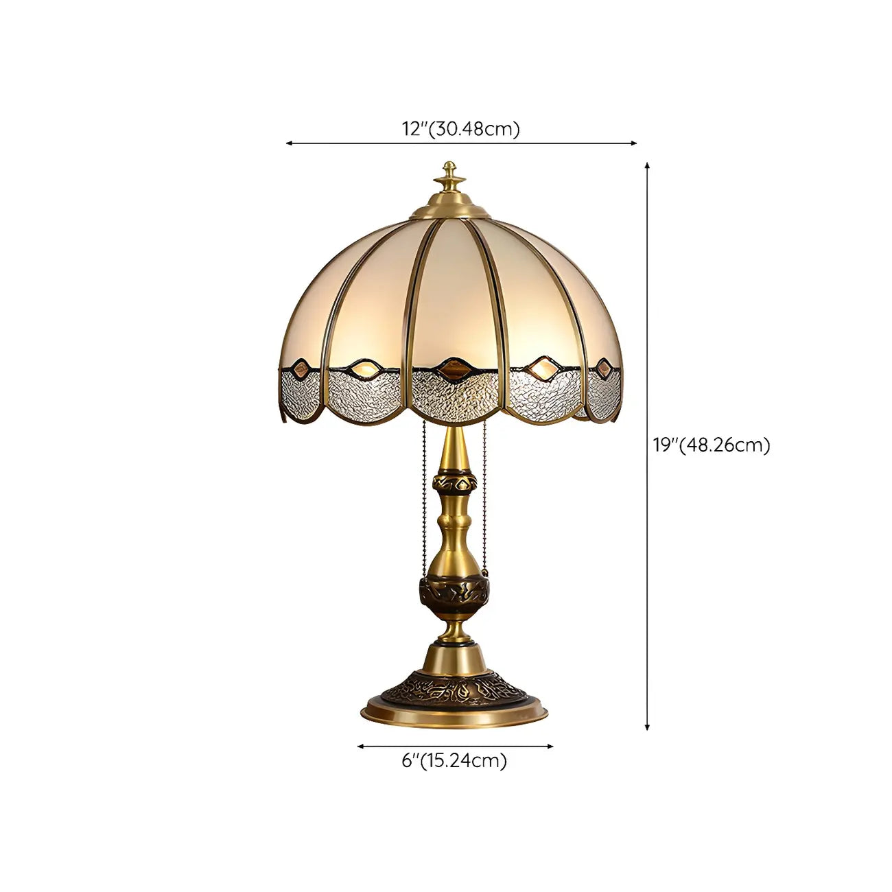 Nordic Dome Frosted Glass Table Lamp with Brass Base