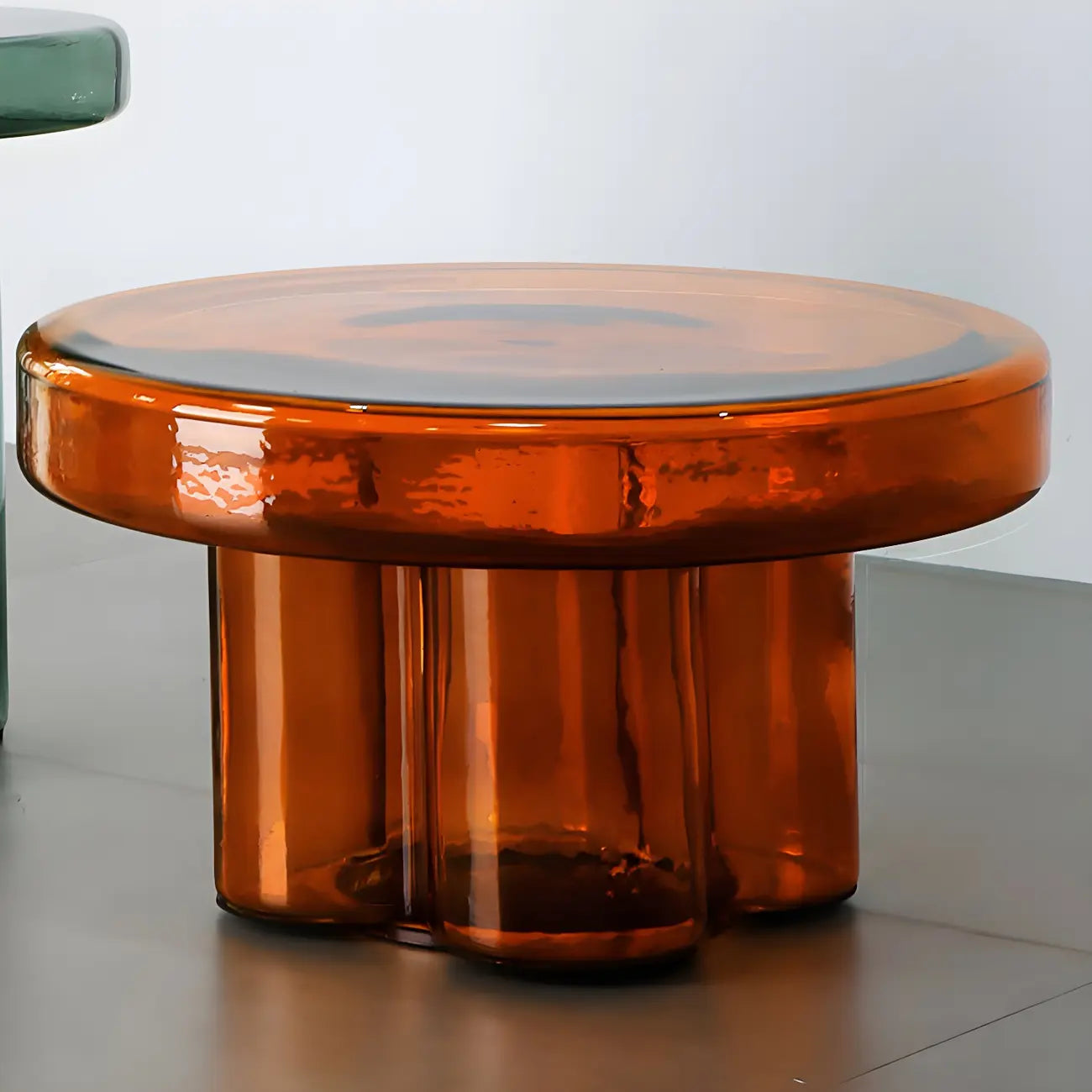 Simple Modern Round Clear Glass Coffee Table
