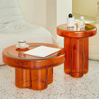 Simple Modern Round Clear Glass Coffee Table