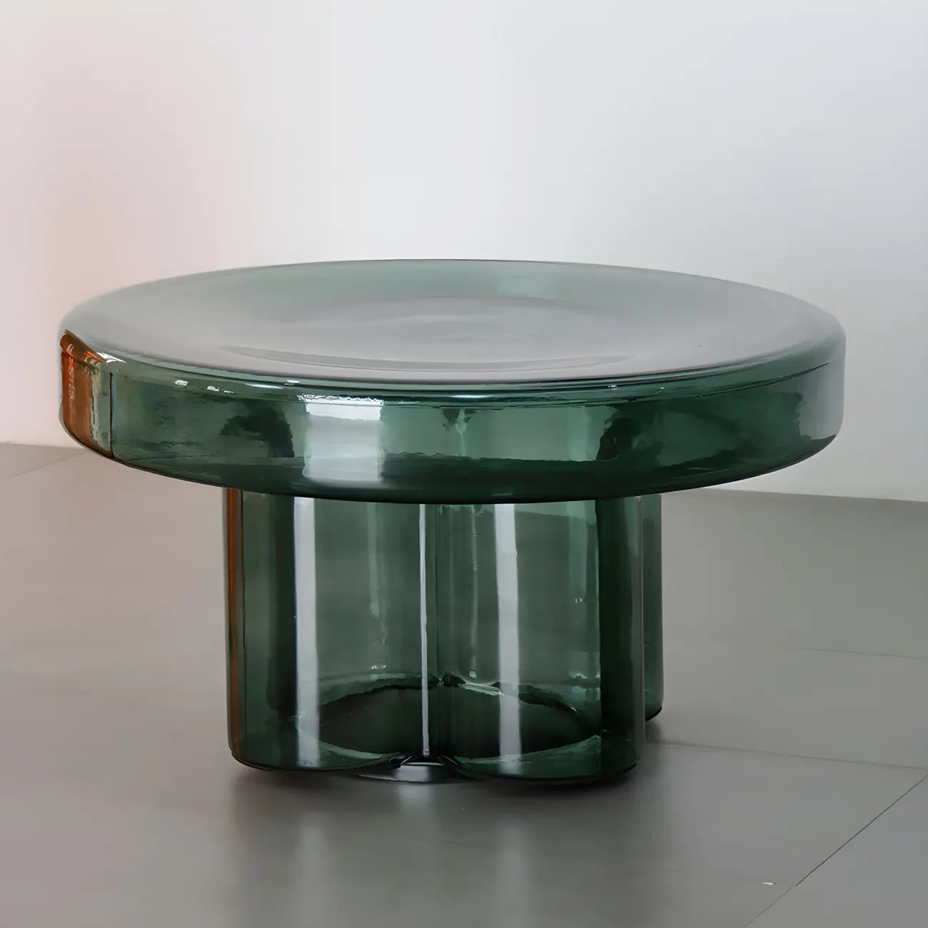 Simple Modern Round Clear Glass Coffee Table