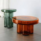 Simple Modern Round Clear Glass Coffee Table
