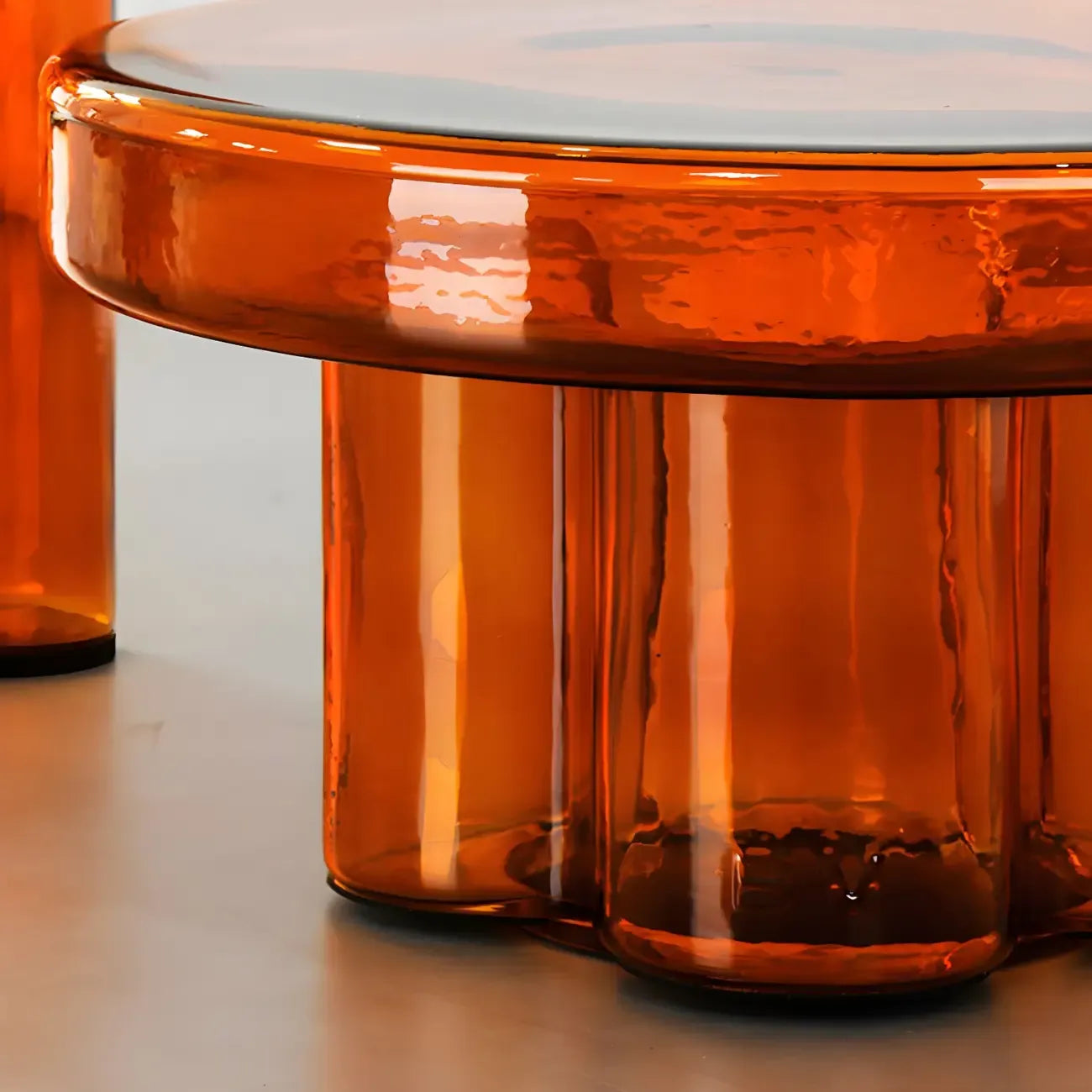 Simple Modern Round Clear Glass Coffee Table