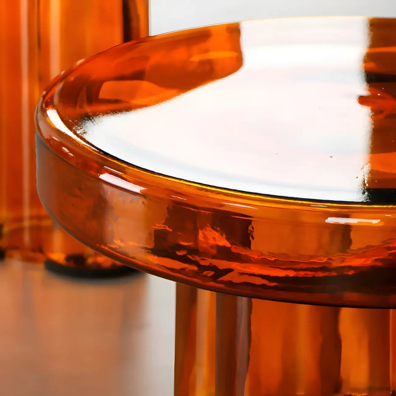 Simple Modern Round Clear Glass Coffee Table