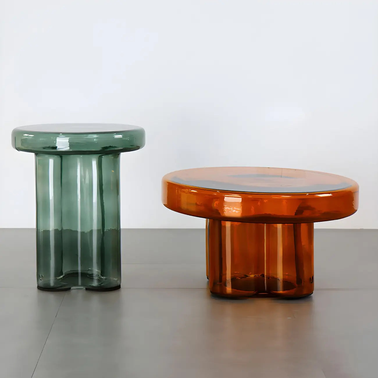 Simple Modern Round Clear Glass Coffee Table