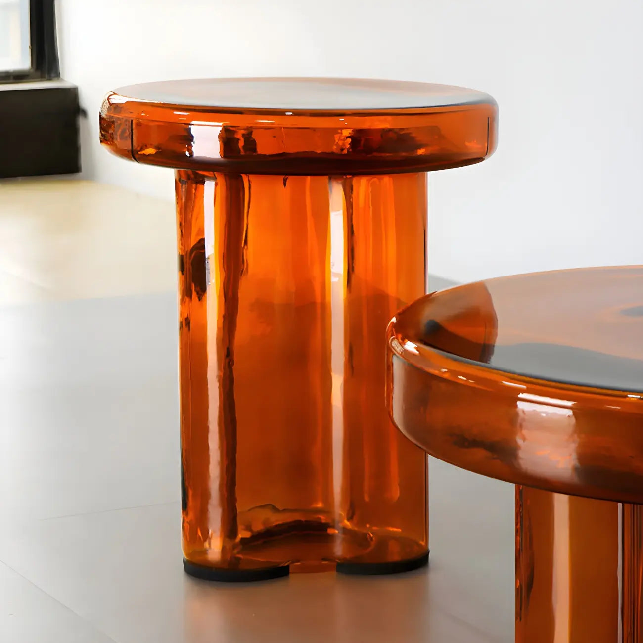 Simple Modern Round Clear Glass Coffee Table