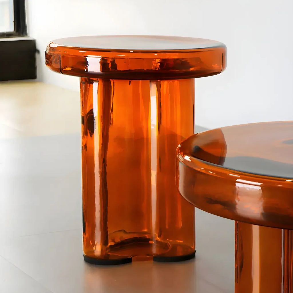 Simple Modern Round Clear Glass Coffee Table
