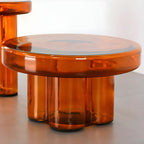 Simple Modern Round Clear Glass Coffee Table