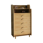 Durable Low Rubberwood Bachelor Chest in Nut-Brown