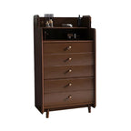 Durable Low Rubberwood Bachelor Chest in Nut-Brown