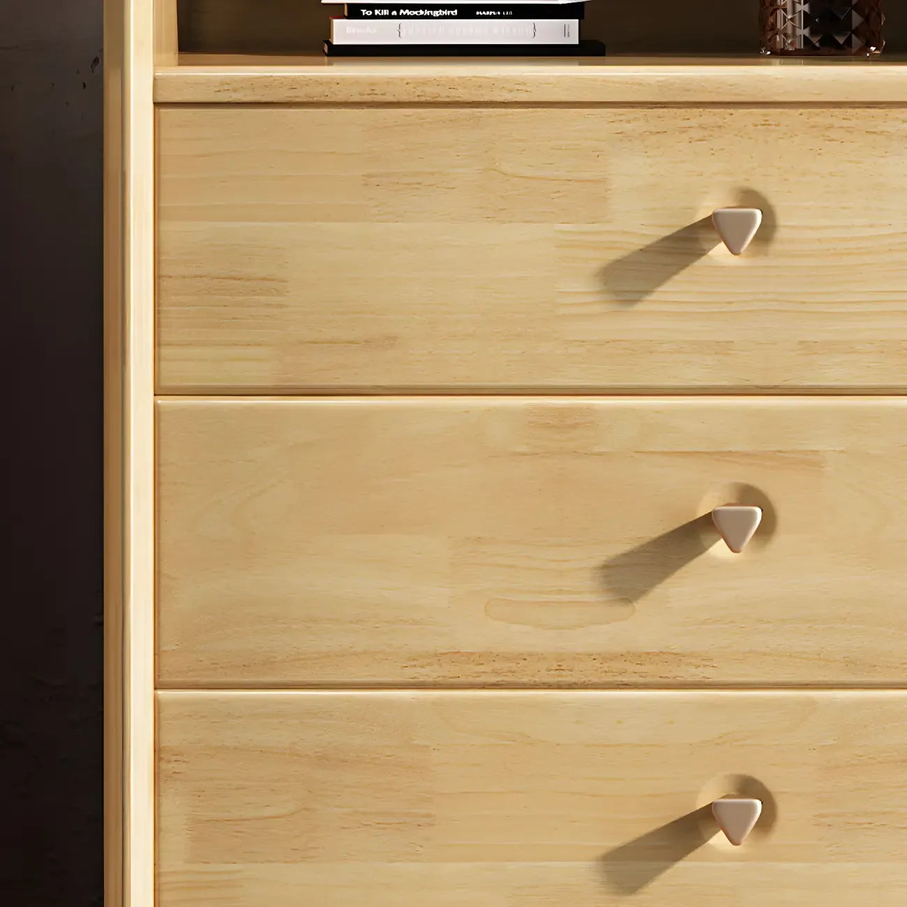 Durable Low Rubberwood Bachelor Chest in Nut-Brown