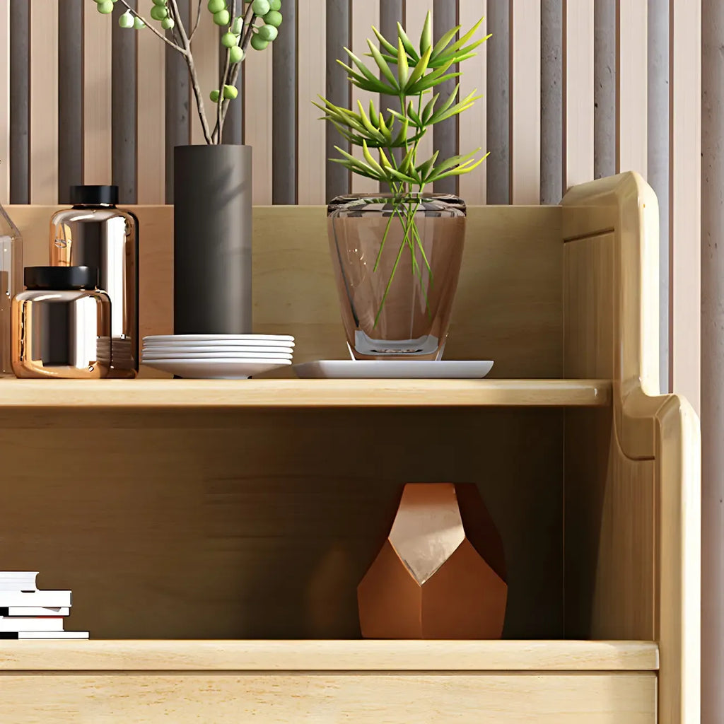 Durable Low Rubberwood Bachelor Chest in Nut-Brown