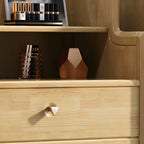 Durable Low Rubberwood Bachelor Chest in Nut-Brown