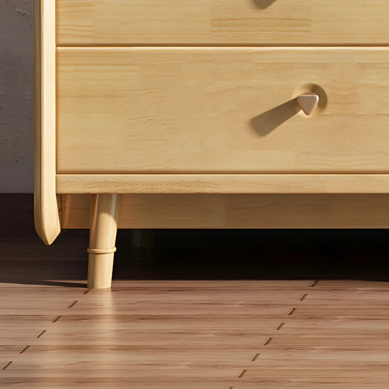 Durable Low Rubberwood Bachelor Chest in Nut-Brown