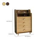 Durable Low Rubberwood Bachelor Chest in Nut-Brown