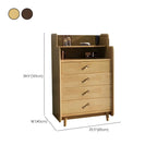 Durable Low Rubberwood Bachelor Chest in Nut-Brown