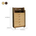 Durable Low Rubberwood Bachelor Chest in Nut-Brown