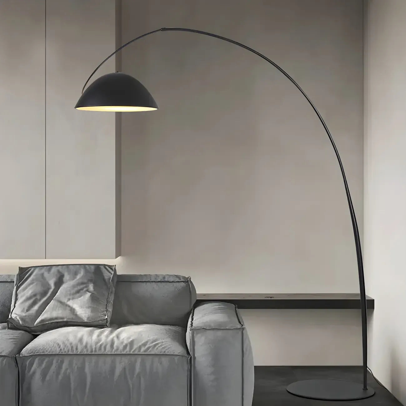 Black Metal Fishing Line Cone Floor Lamp