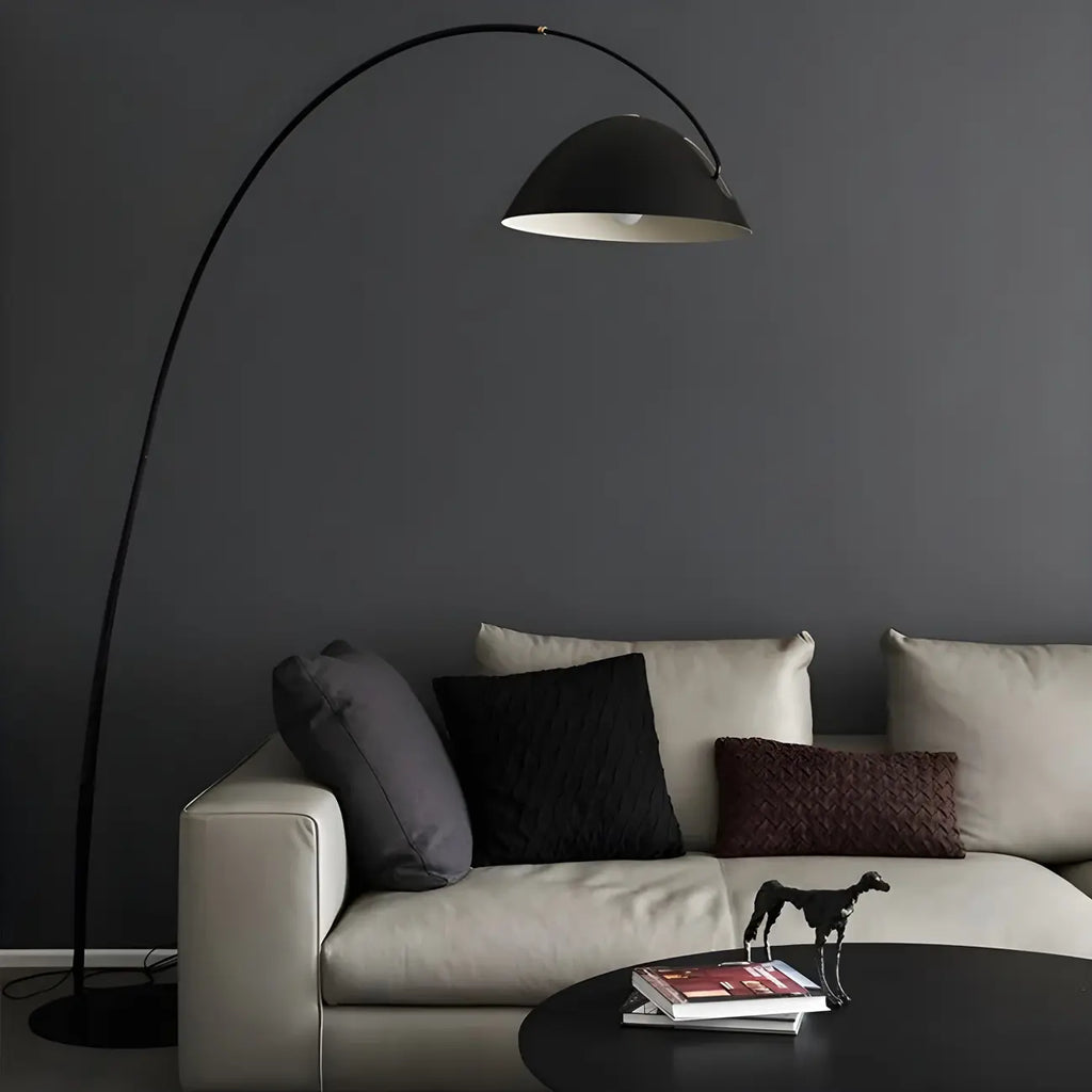Black Metal Fishing Line Cone Floor Lamp