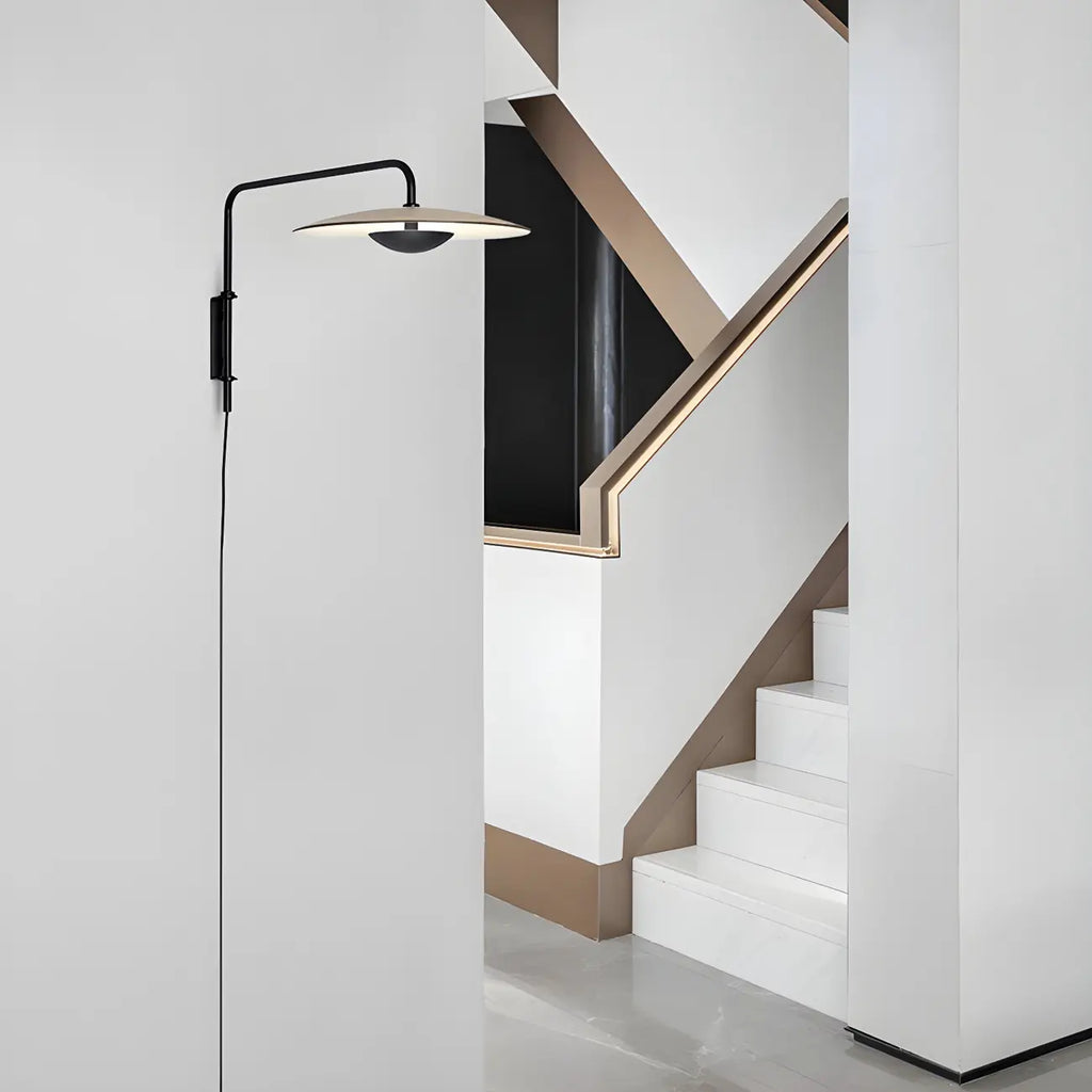 Modern Black Metal Adjustable Swing Arm Wall Light