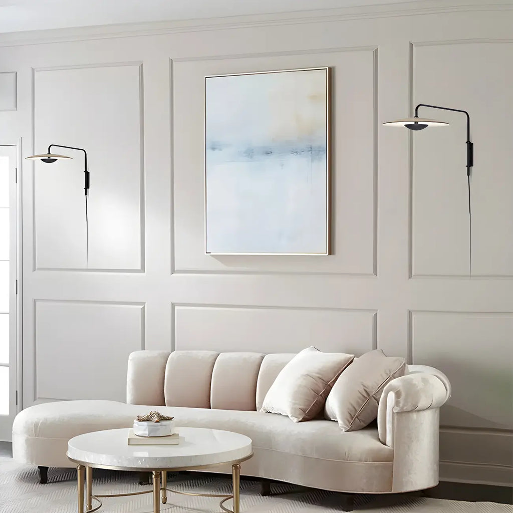 Modern Black Metal Adjustable Swing Arm Wall Light