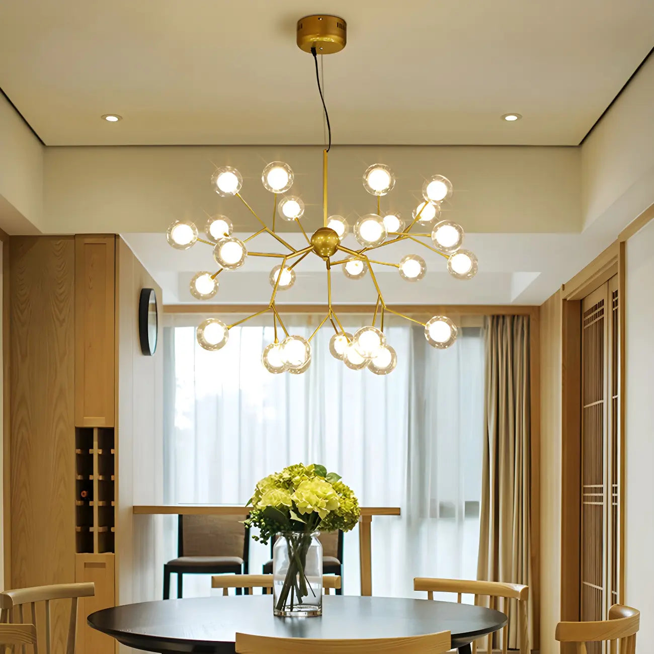 Adjustable Modern Globe Glass Sputnik Chandelier