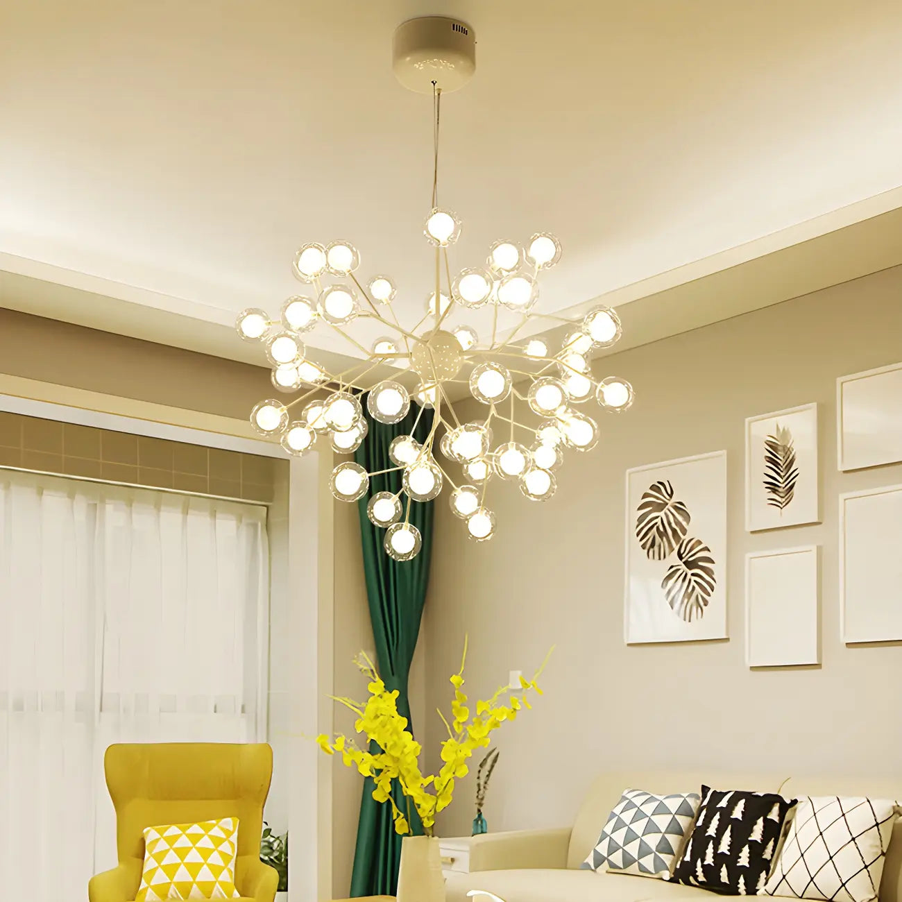 Adjustable Modern Globe Glass Sputnik Chandelier