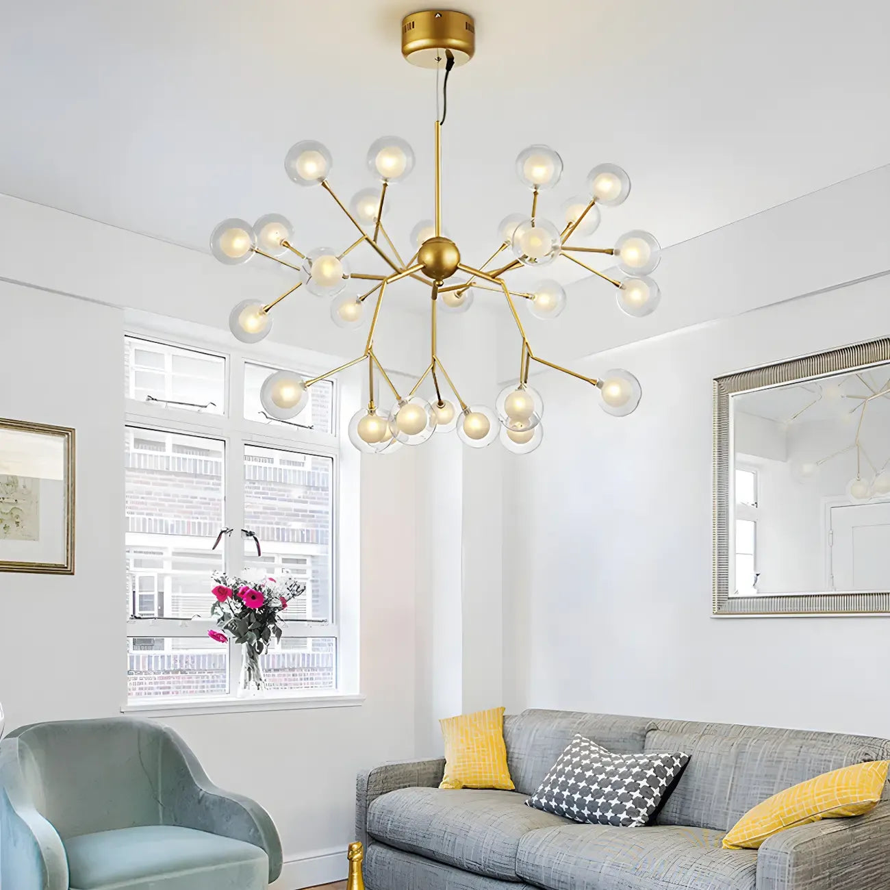 Adjustable Modern Globe Glass Sputnik Chandelier