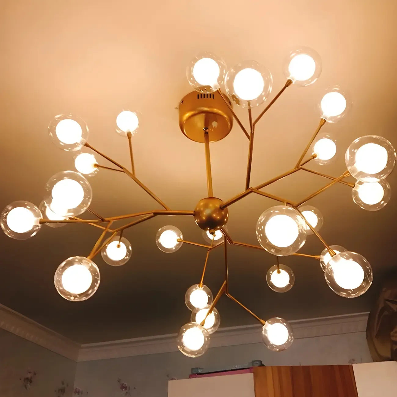 Adjustable Modern Globe Glass Sputnik Chandelier