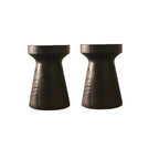Scandinavian Round Solid Wood End Table Pedestal Base
