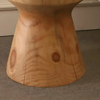 Scandinavian Round Solid Wood End Table Pedestal Base