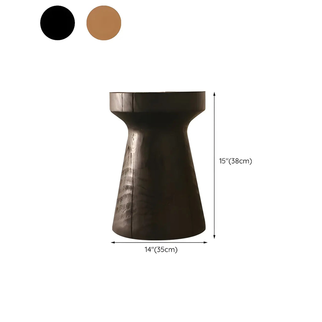 Scandinavian Round Solid Wood End Table Pedestal Base