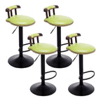 Industrial Round Leather Adjustable Bar Stools