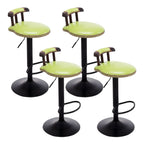 Industrial Round Leather Adjustable Bar Stools