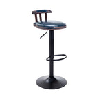 Industrial Round Leather Adjustable Bar Stools