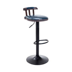 Industrial Round Leather Adjustable Bar Stools