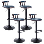 Industrial Round Leather Adjustable Bar Stools