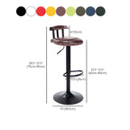 Industrial Round Leather Adjustable Bar Stools