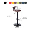 Industrial Round Leather Adjustable Bar Stools