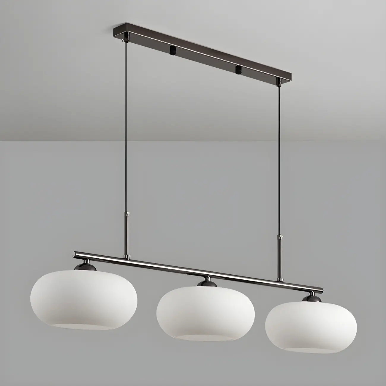Contemporary Frosted Glass Globe Island Pendant Light