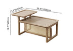 Rectangle Wooden Rattan Coffee Table Set in Natural Finish