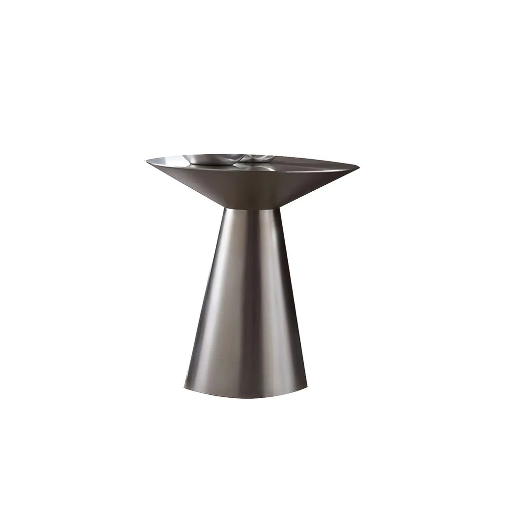 Traditional Golden Round Metal End Table for Living Room