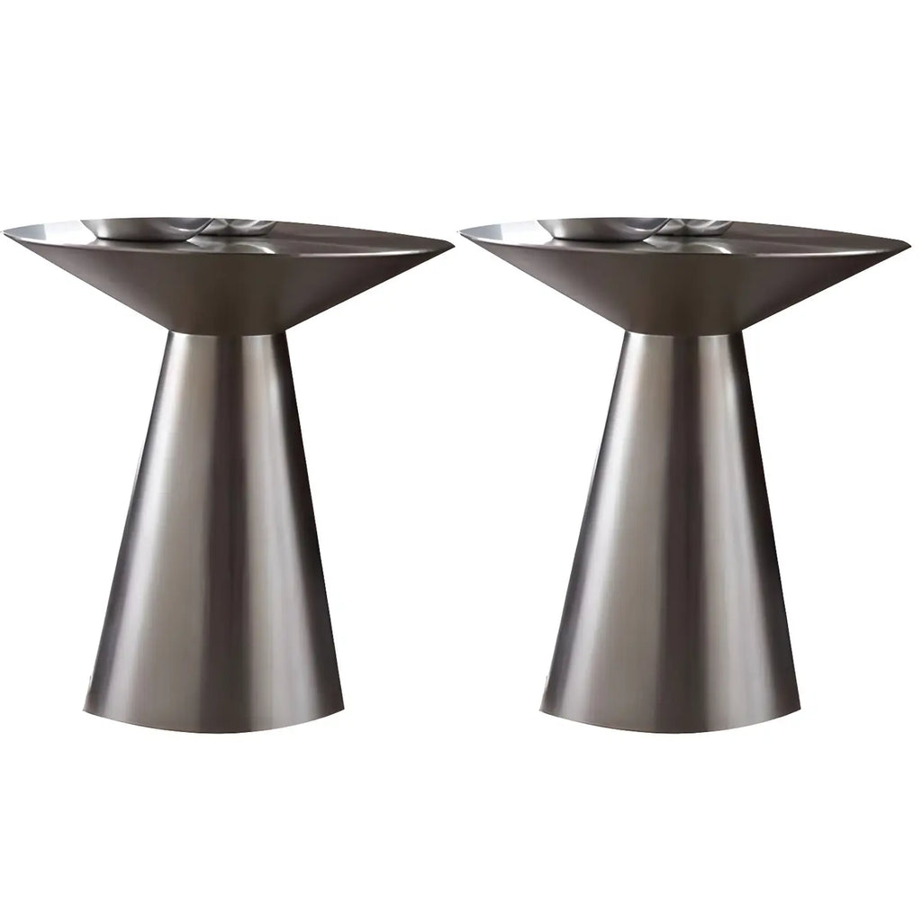 Traditional Golden Round Metal End Table for Living Room