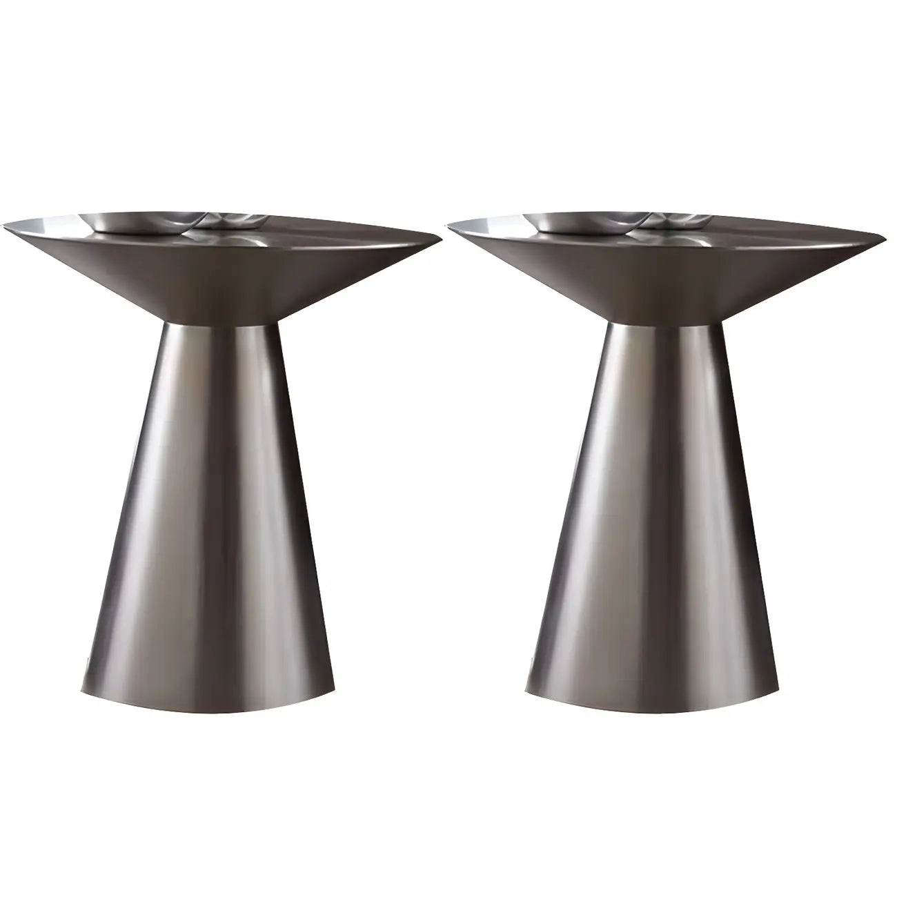 Traditional Golden Round Metal End Table for Living Room