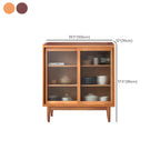 3-Tier Modern Wooden Display Cabinet with Glass Doors