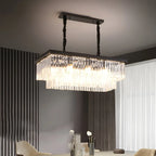 Contemporary Rectangle Clear Crystal Pendant Light